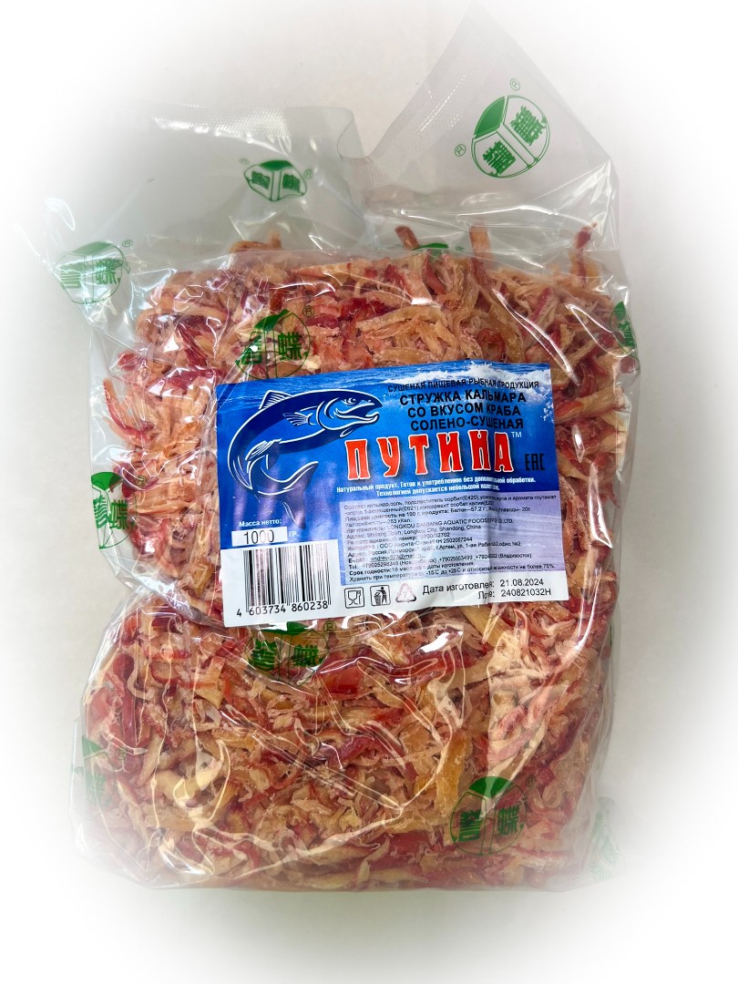 Кальмар стружка со вкусом краба "Розовая" (ПУТИНА) в Орске